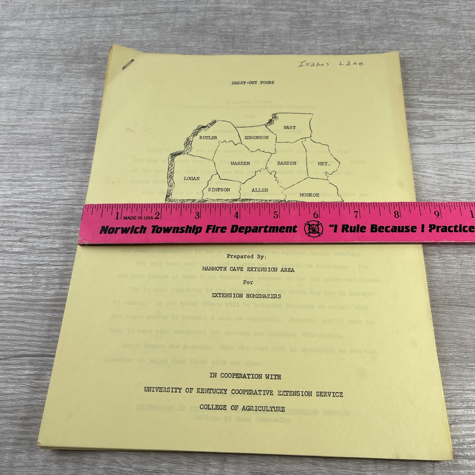 Mammoth Cave Homemakers Recipe Book RARE Ohio Cave Counties 28 Pages Vintage