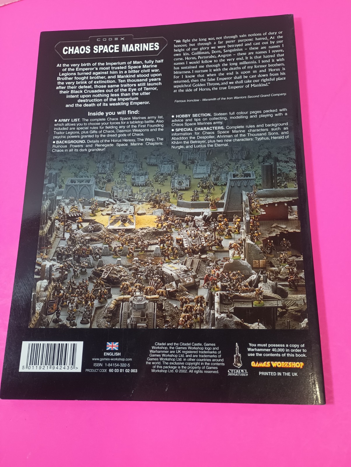 CODEX CHAOS SPACE MARINES By Games Workshop & Games Workshop VG!