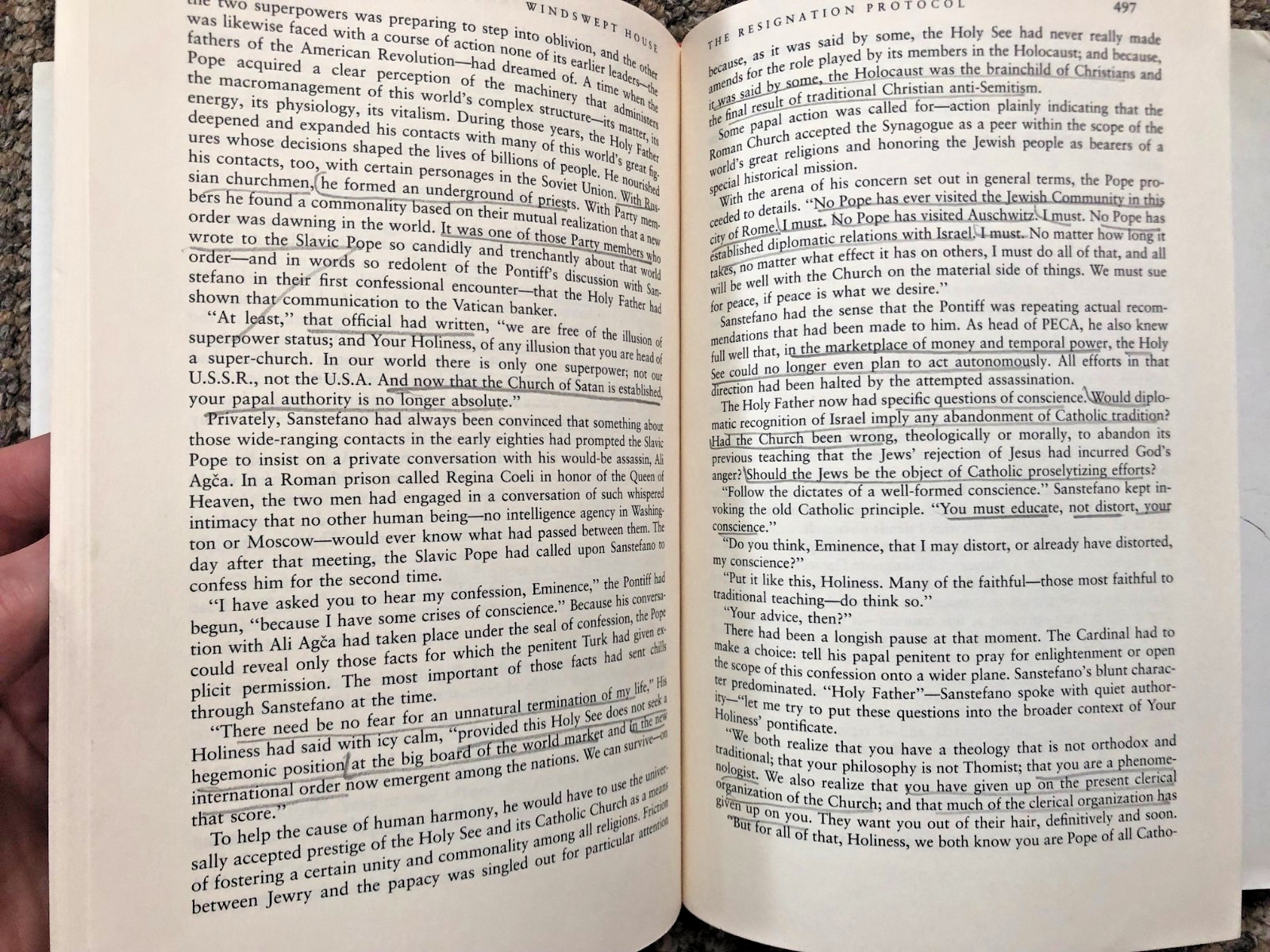 SIGNED 1ST ED HC Malachi Martin’s novel of Vatican intrigue, “Windswept House”