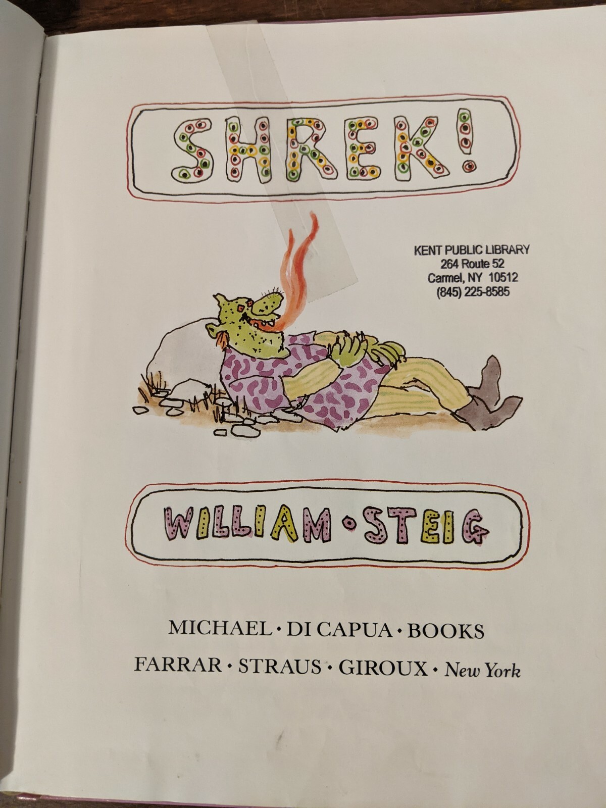 SHREK! by William Steig 1990 Hardcover Book First Edition 1st Printing ex libr.