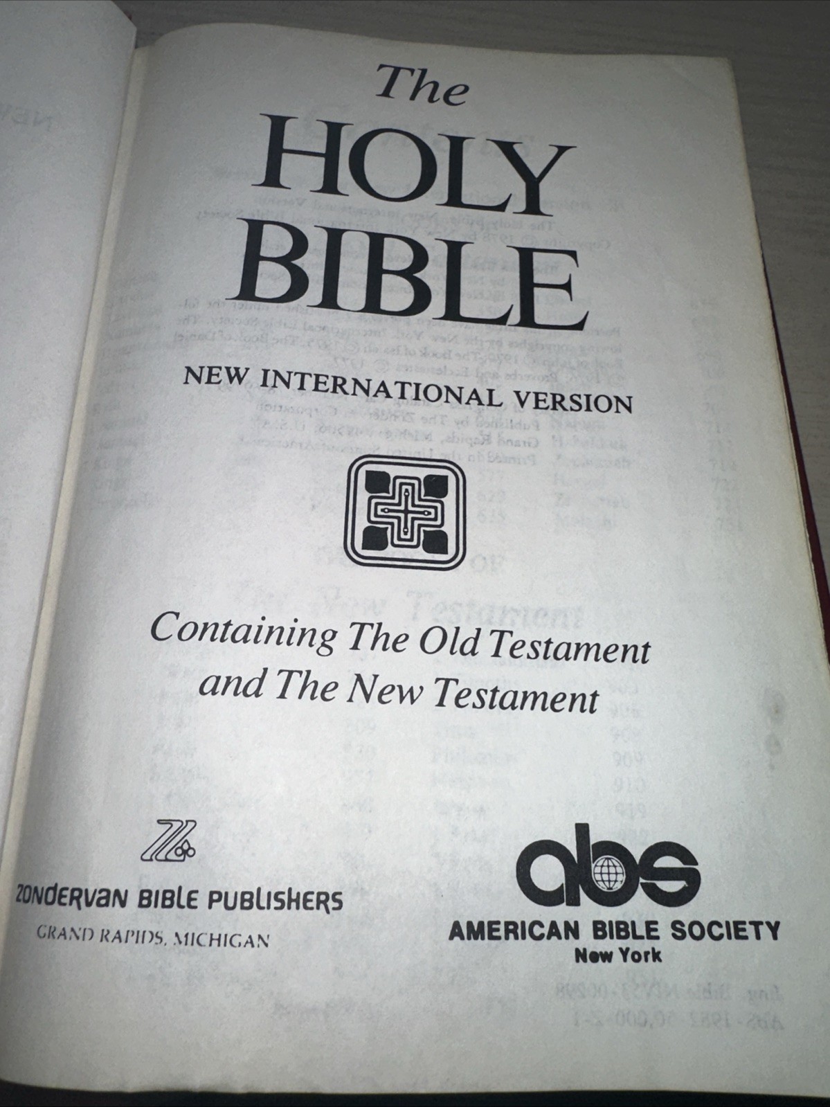 Vintage Zondervan Holy Bible 1978 New International Version Old/New Testament