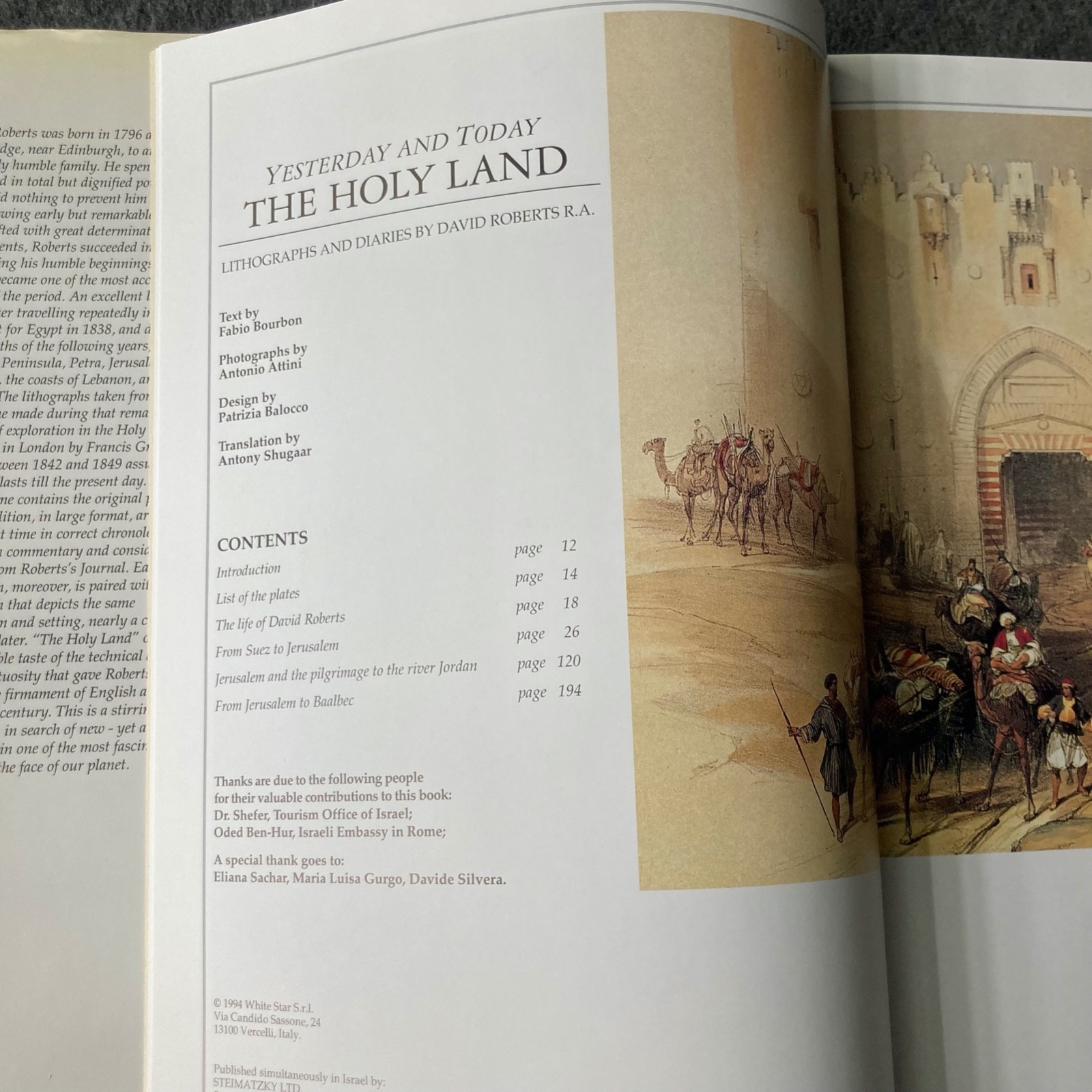The Holy Land Yesterday and Today by David Roberts Lithographs & Prints 1994 HC