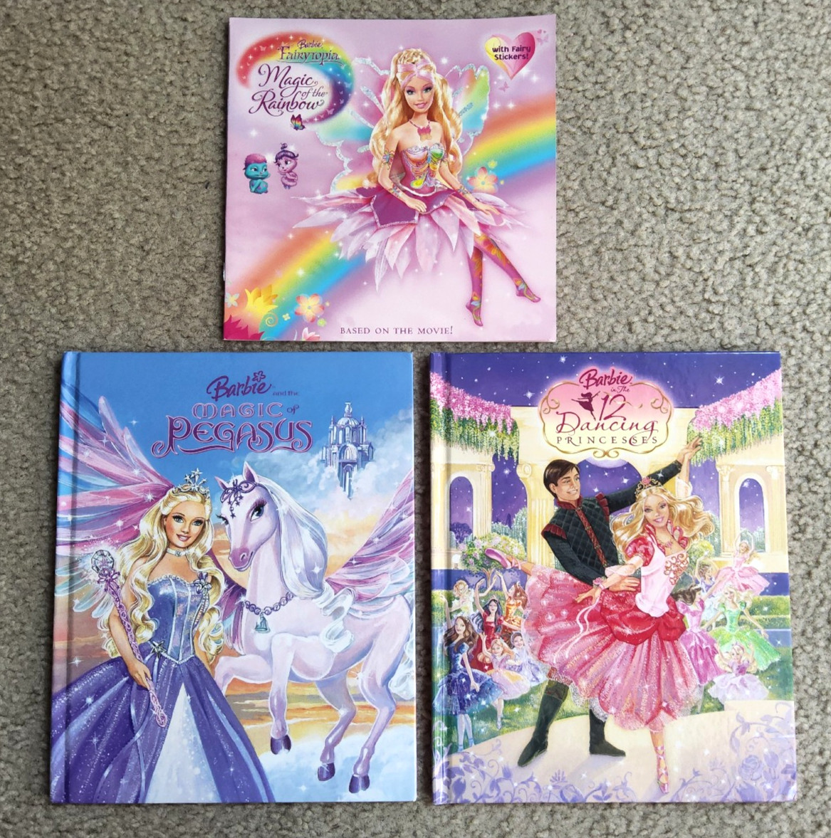 Vintage Barbie and the Magic of Pegasus & 12 Dancing Princesses Book Lot Of 3