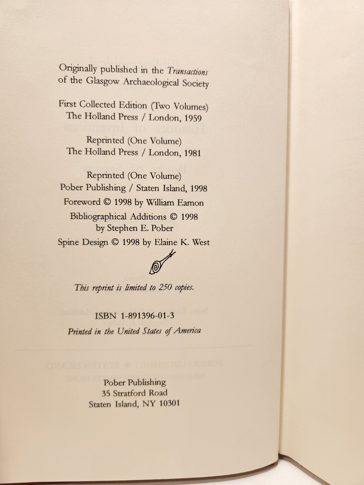 Books of Secrets / John Ferguson / Limited Reprint 1998 / Hardcover