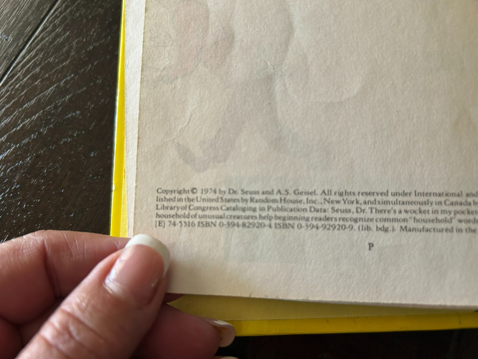 ≈ 1974 1st Printing 1st Edition *DR.SUESS ~ THERES A WOCKET IN MY POCKET!