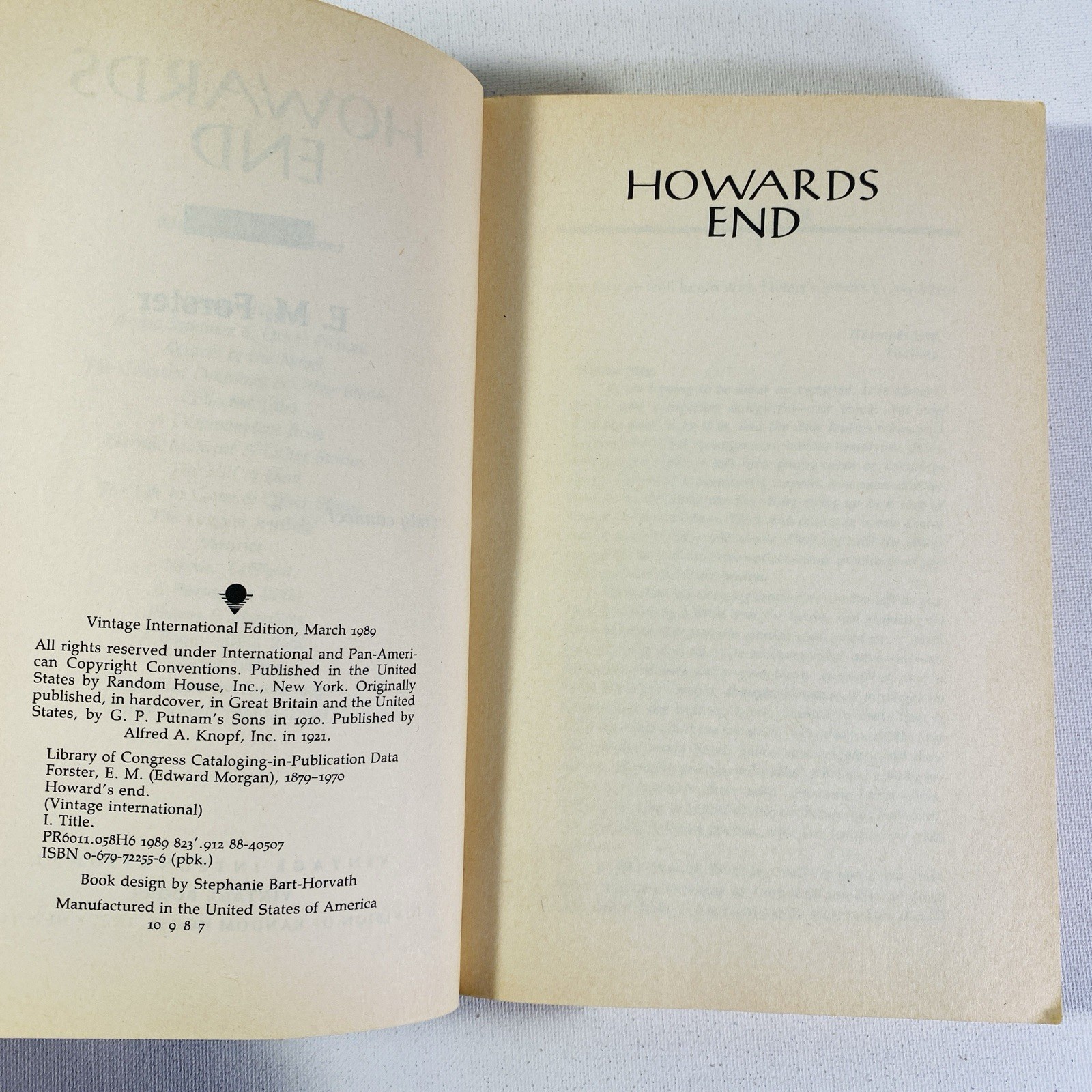 Howards End by E. M. Forster 1989, Trade Paperback