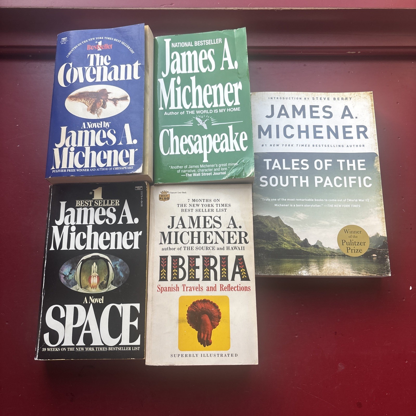 James A Michener Lot of 5 Paperback : Space Iberia Covenant Pacific Chesapeake