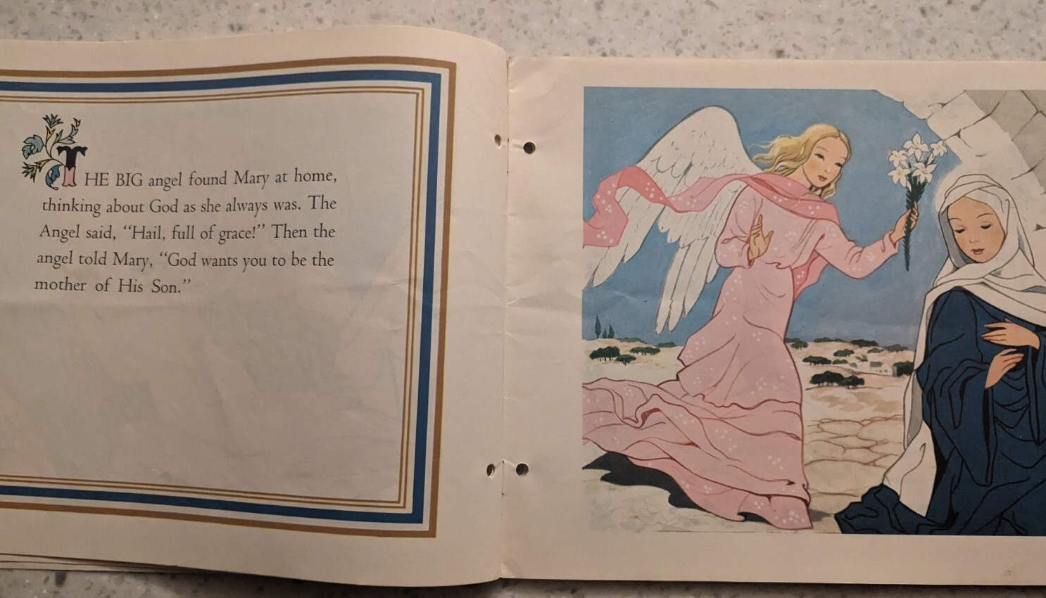 Vintage Catholic Children’s Treasure Box No. 8 1958 An Angel Visits Mary