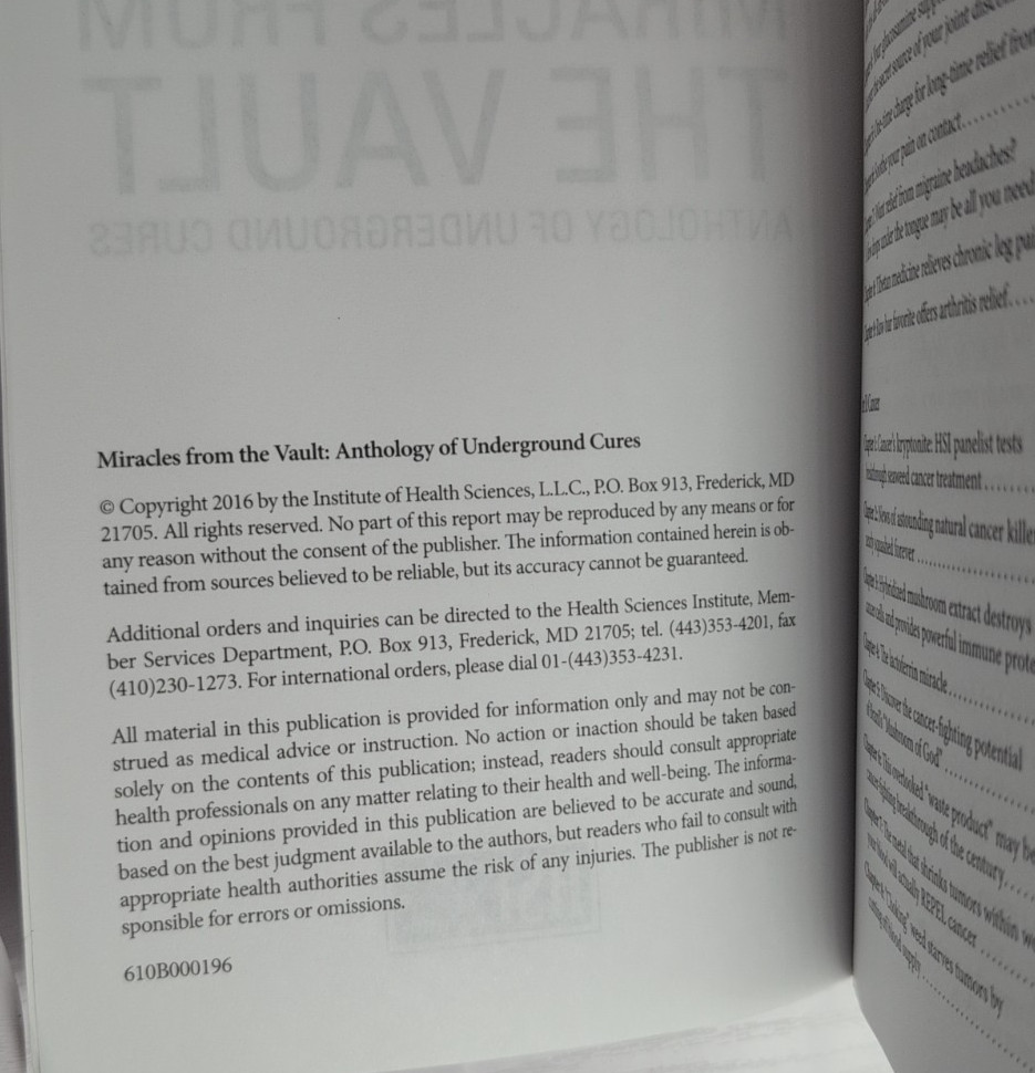 Miracles from the Vault: Anthology of Underground Cures HSI paperback
