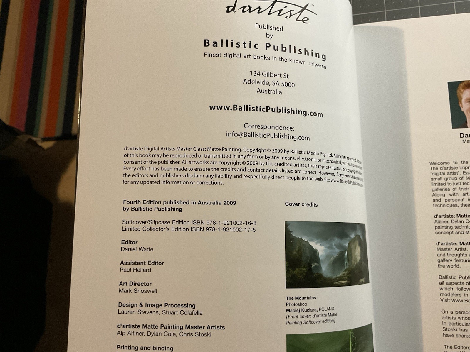 D’artiste Matte Painting (Ballistic Publishing, Paperback & slipcase), 2009, D4