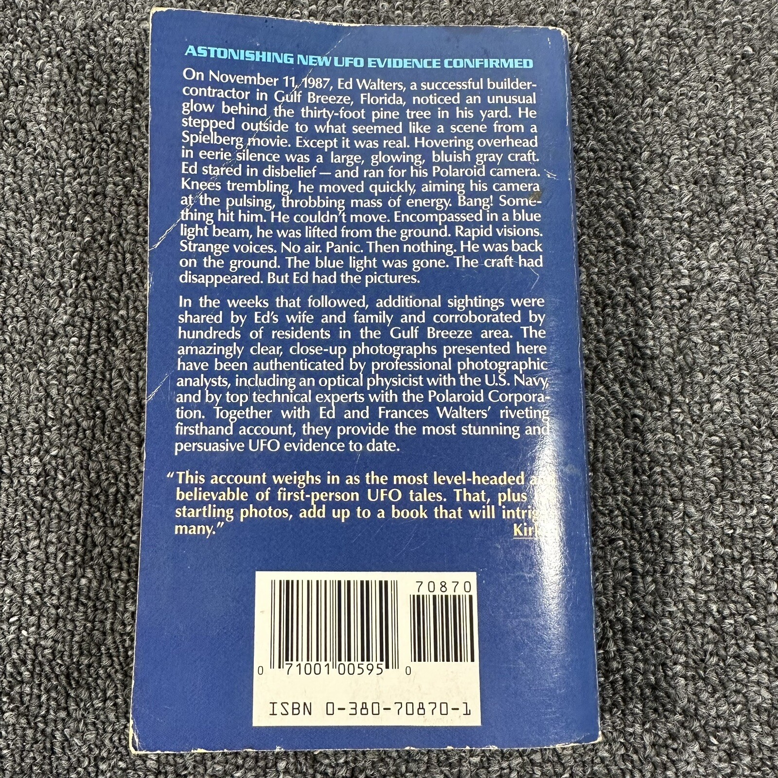 The Gulf Breeze Sightings 1991 Avon Paperback Ed Walters Alien UFO Phenomenon