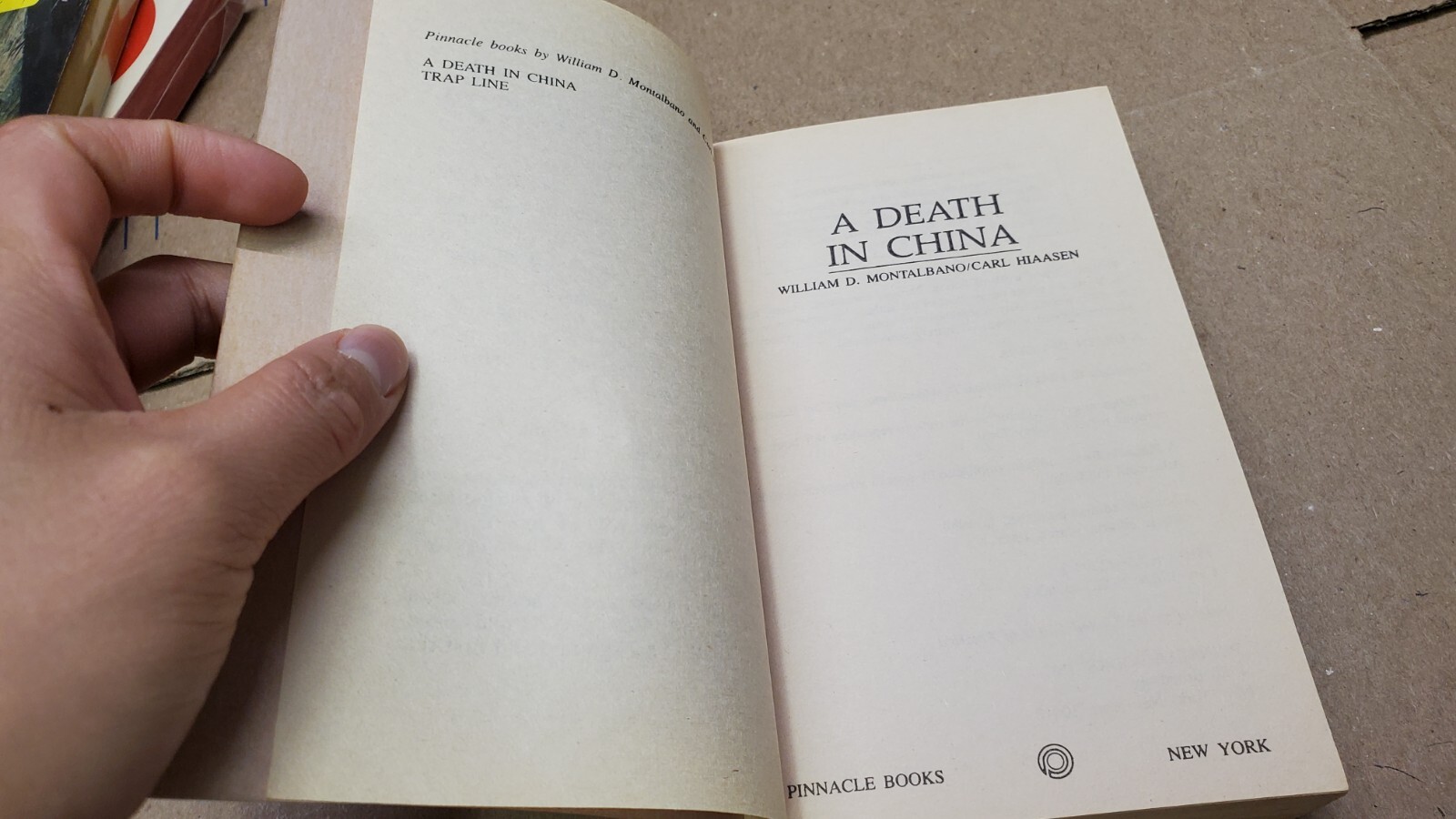 Death In China By William D. Montalbano/Carl Hiaasen Pinnacle 1985 Paperback