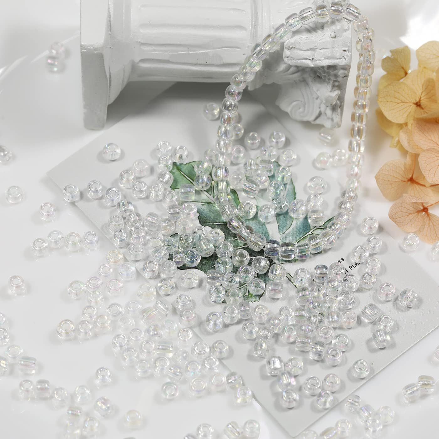 Raibow Clear Color 4mm Seed Beads About 1200pcs/100Grams in Bag, 6/0 Glass Craft