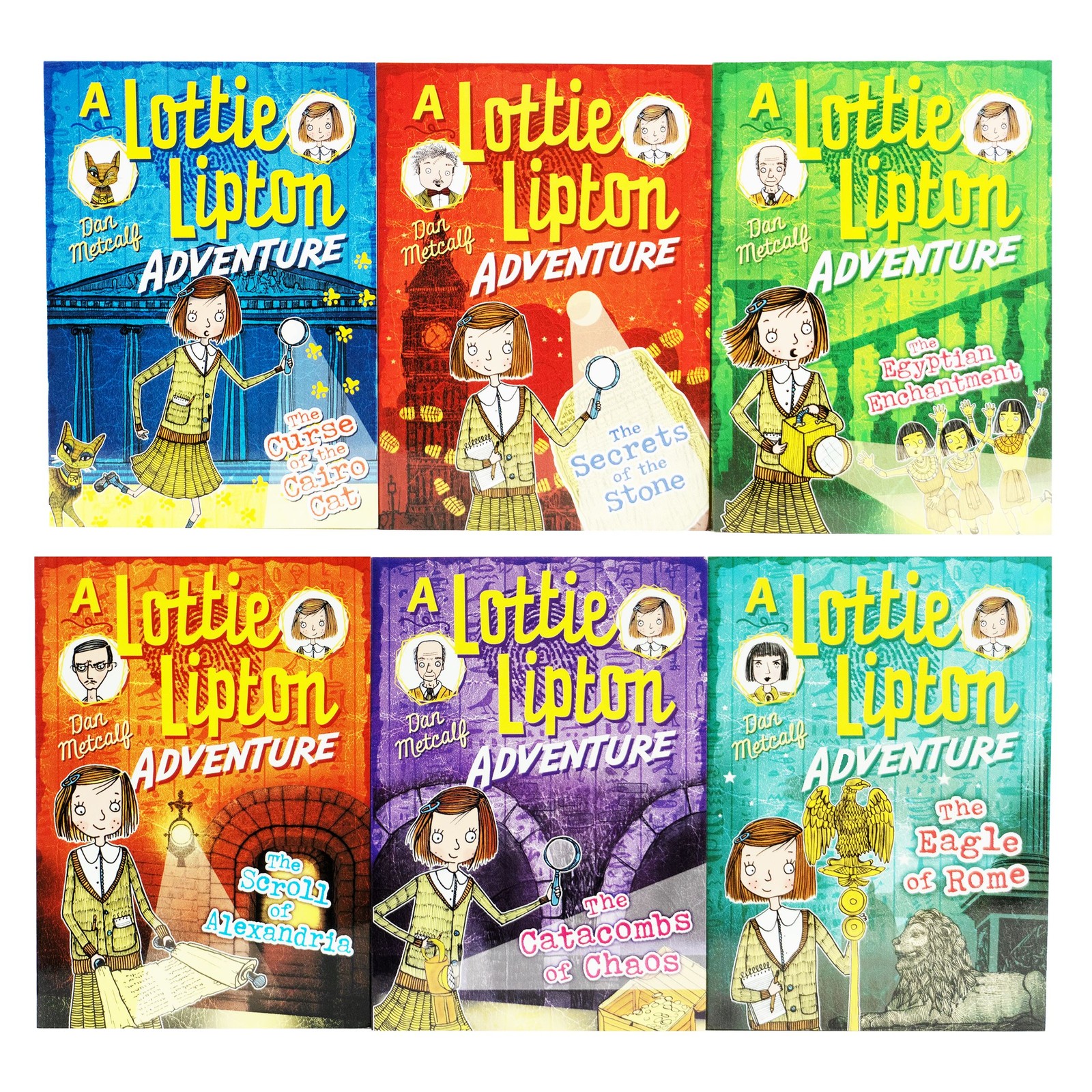 The Lottie Lipton Adventures Series by Dan Metcalf: 6 Books – Ages 7-9 – PB