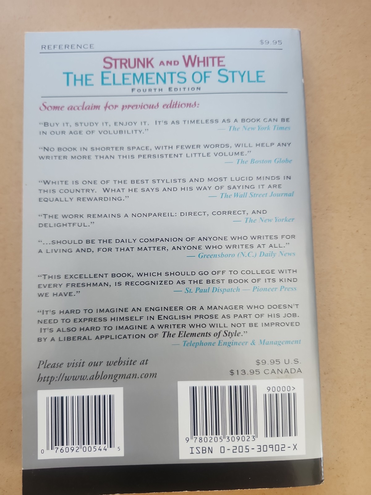 Elements of Style by E. B. White and William Strunk Jr. (1999, Library Binding)