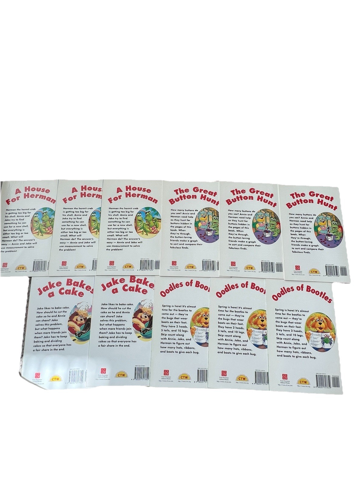 Lot of 11 Children’s Math Education Books Mathmatazz K-1st CTW Puppet Characters