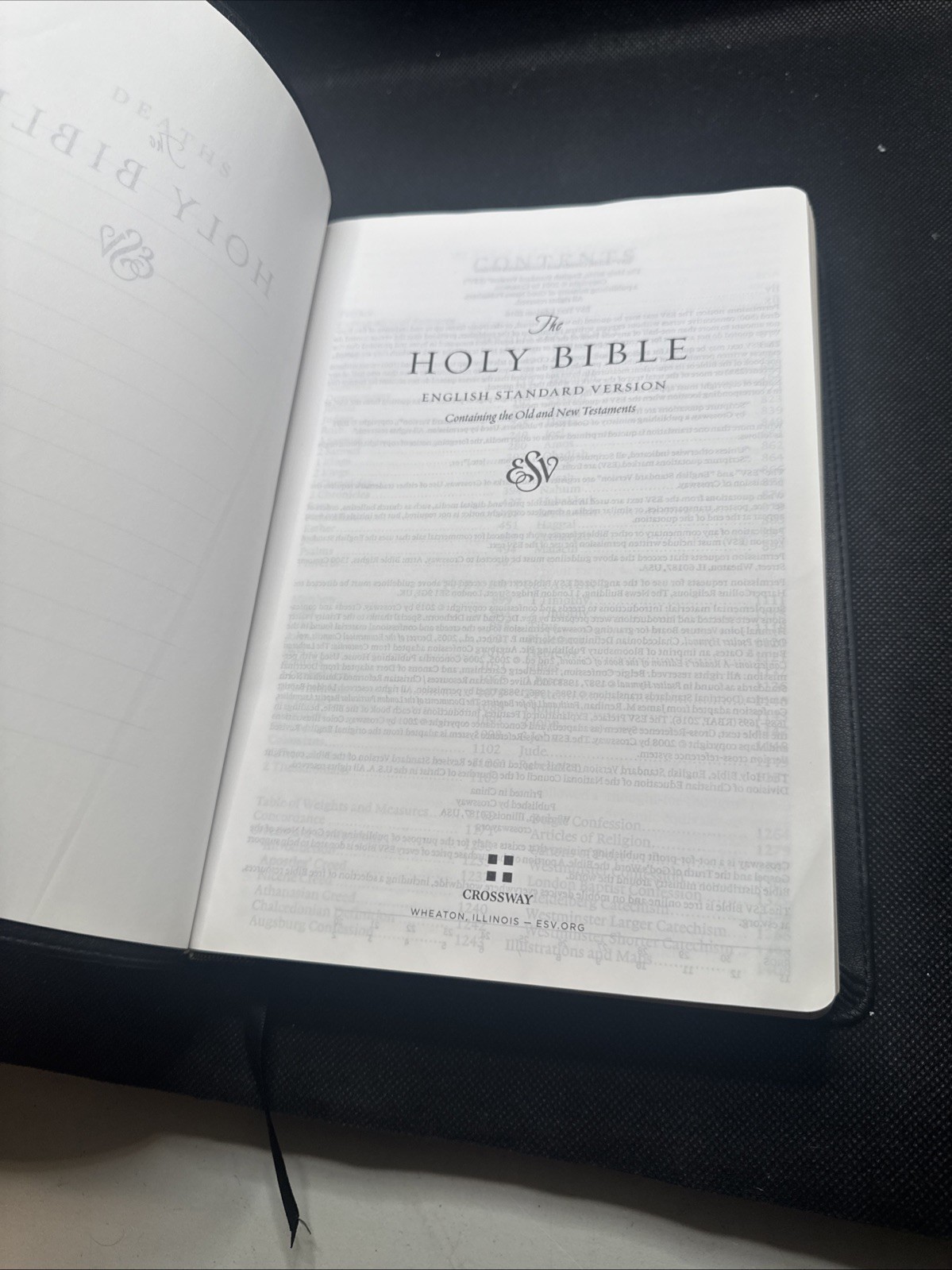 Holy Bible English Standard Version ESV Crossway 2016 Bonded LEATHER Black