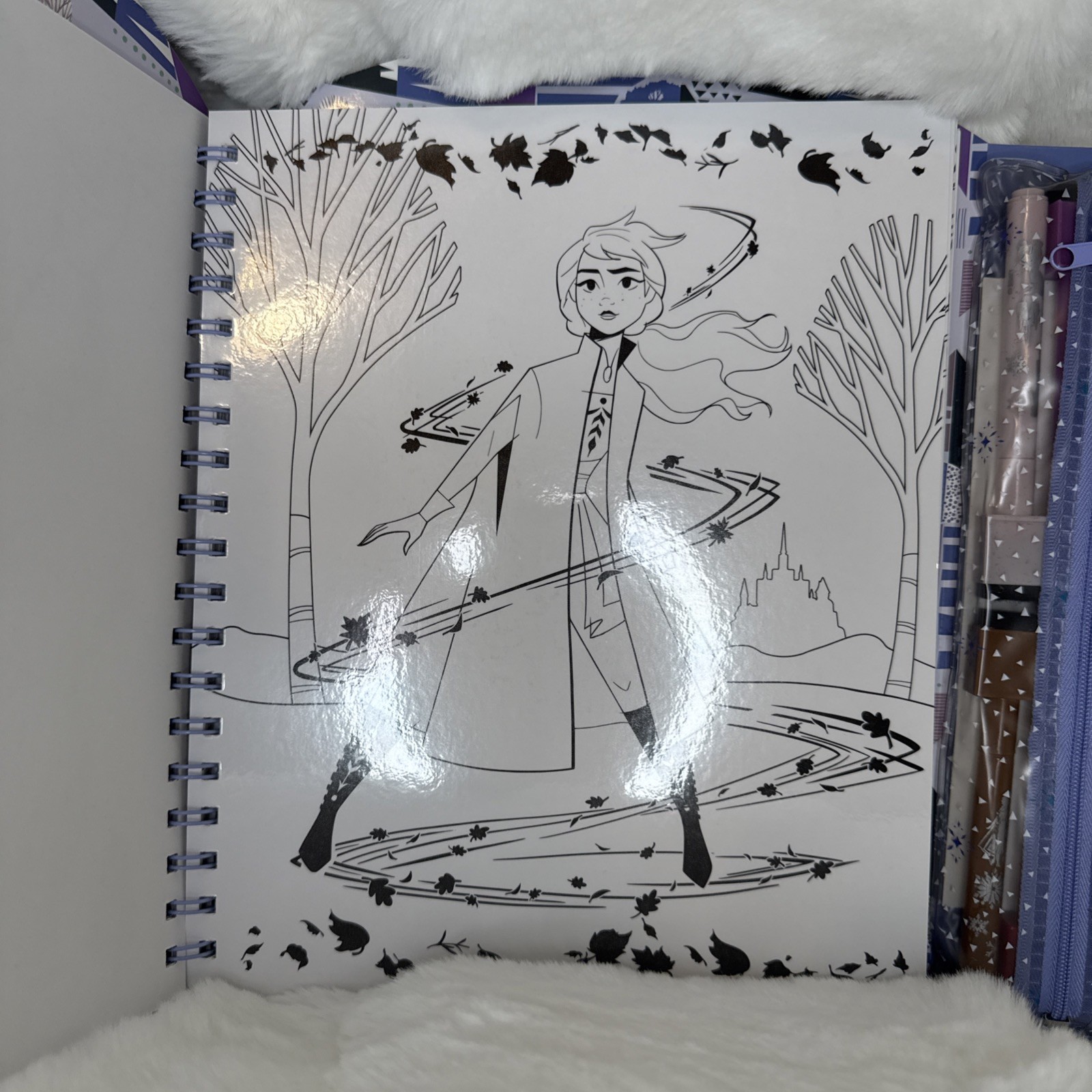 Frozen Spiral Activity Color & Erase 5 Pages Clings – Included Dry Erase Markers