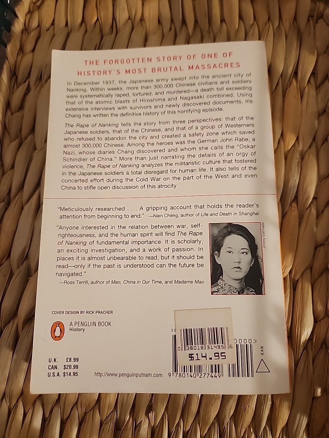 The Rape Of Nanking By Iris Chang Softcover **Good Quality**
