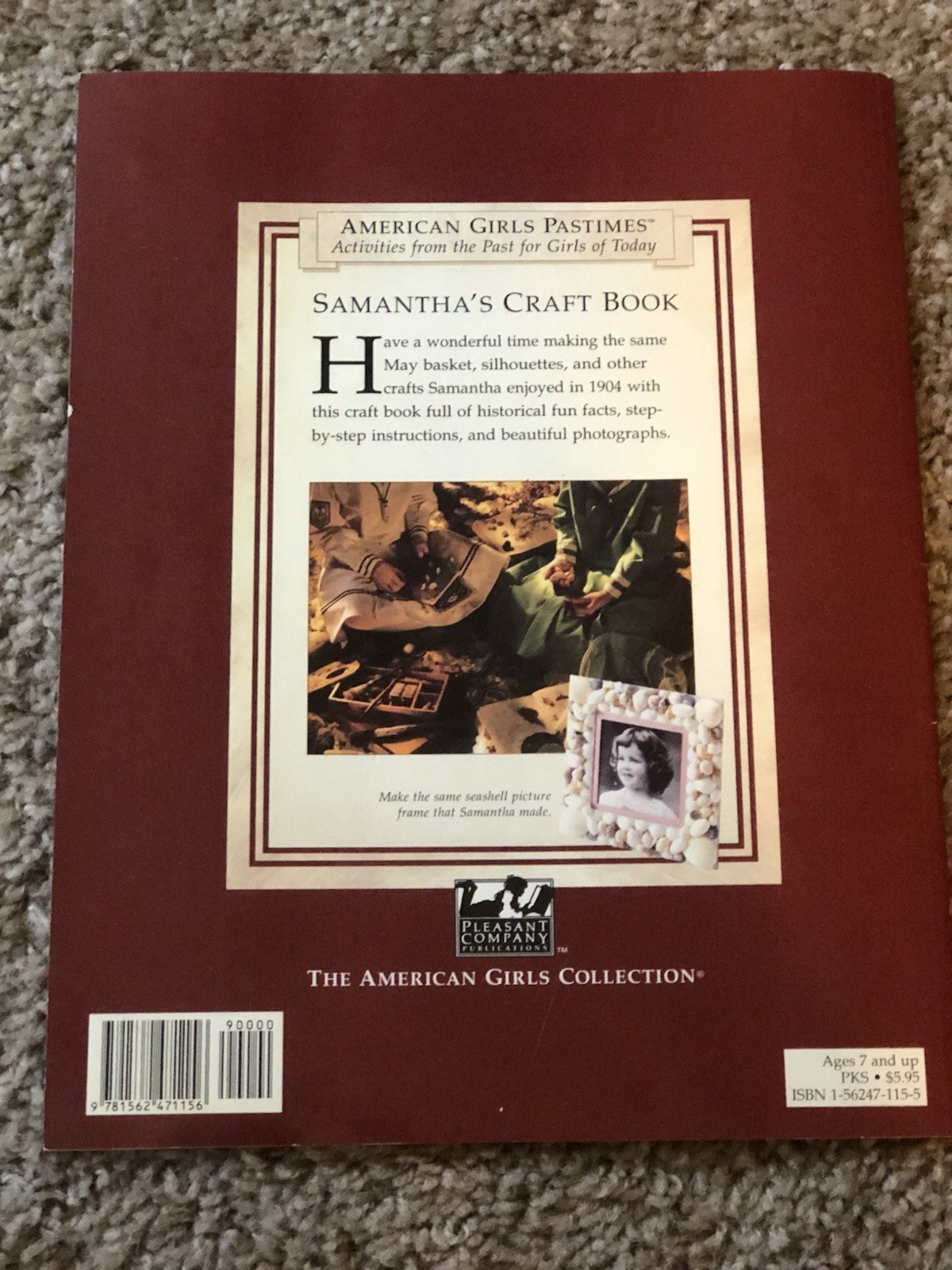 Samantha’s Craft Book American Girls Collection Paperback Ages 9-12 Crafts