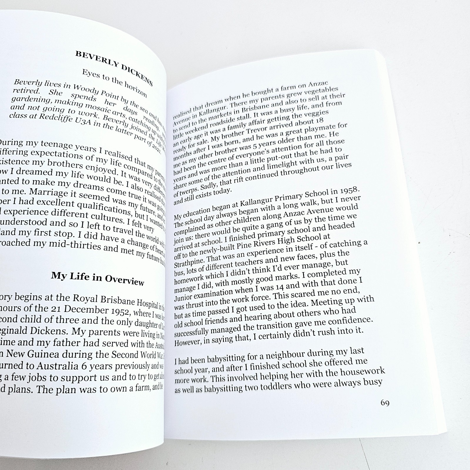Extra Ordinary Lives Steve Wilson Life Writing Class Redcliffe QLD Book