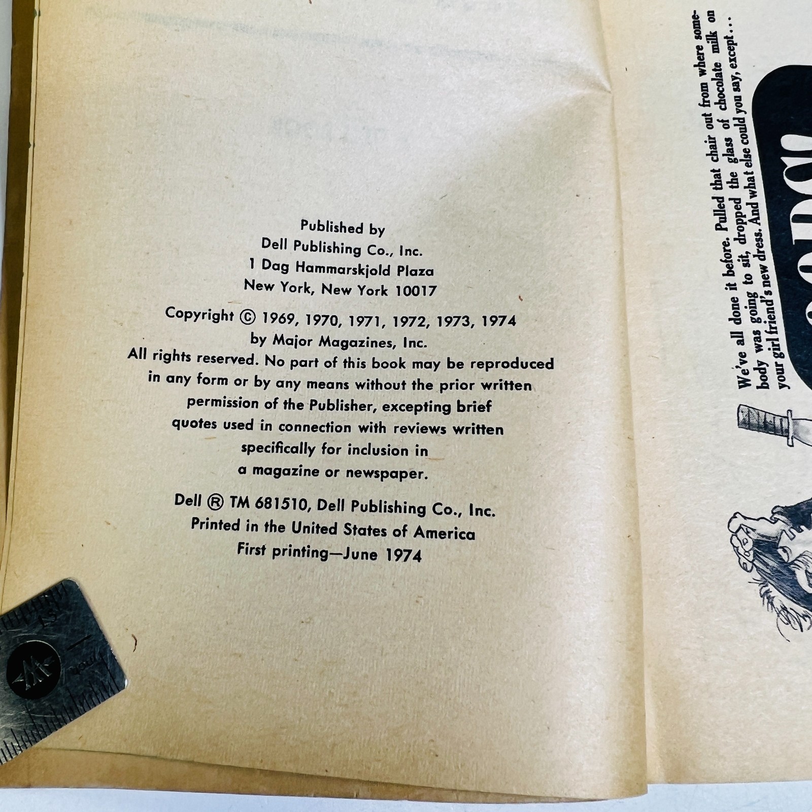 Cracked Magazine MAD Paperback Book CRACKED UP 1974 1st Print Vintage