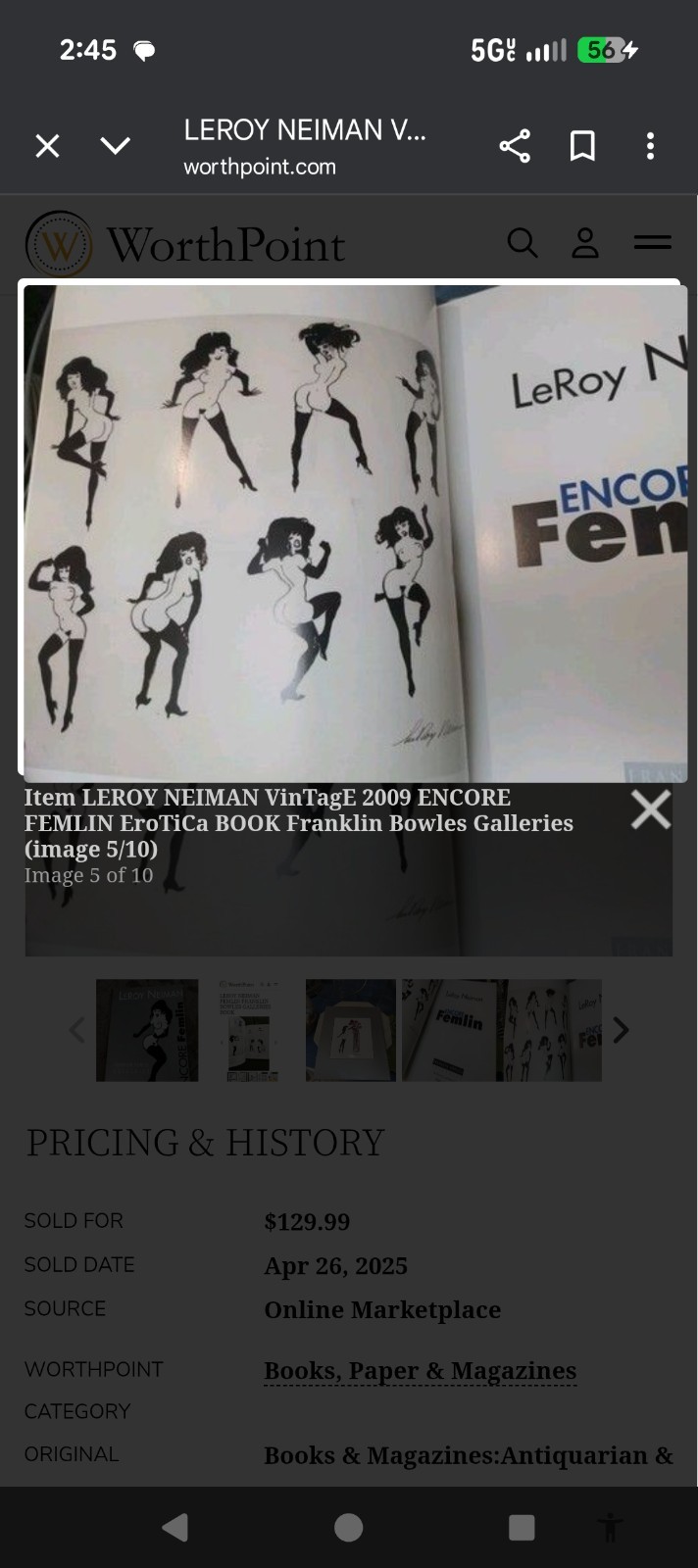 LEROY NEIMAN VinTagE 2009 ENCORE FEMLIN EroTiCa BOOK Franklin Bowles Galleries