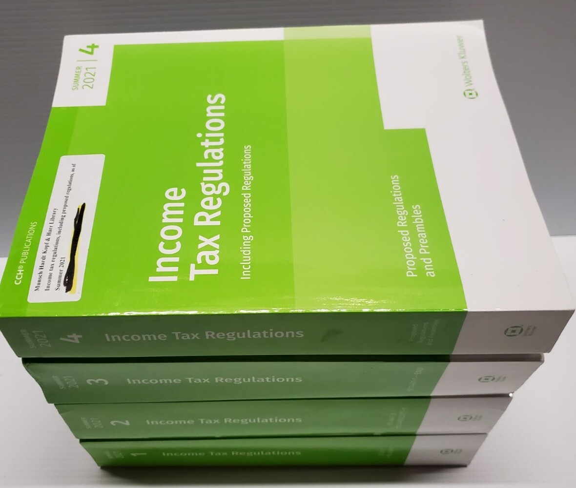Full Set of 4 Volumes – Income Tax Regulations Summer 2021 Wolters Kluwer Books