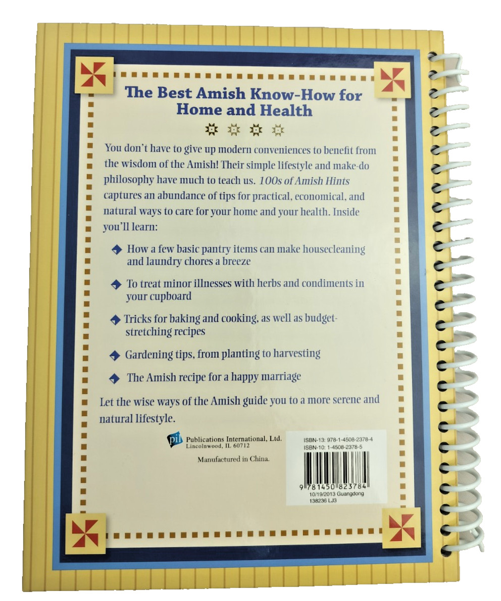 “100s of Amish Hints’ Hardback Spiral Bound Book~Duncan 2011