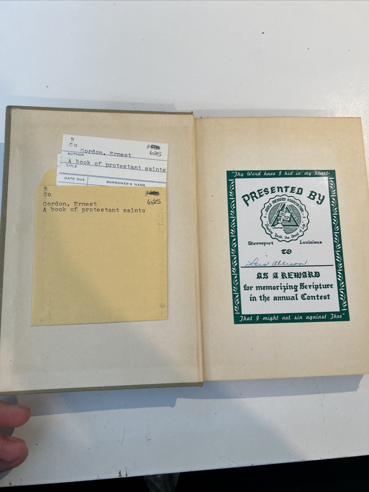 A Book Of Protestant Saints, Ernest Gordan-1946 HC, Moody Bible, Ex-libr