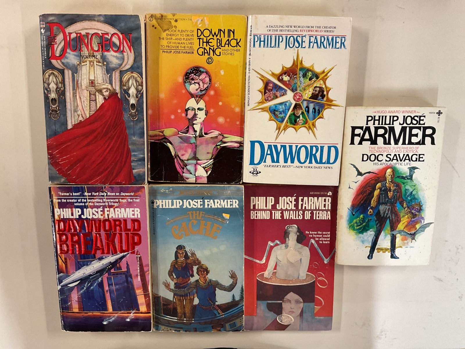 Philip Jose Farmer PB lot of 17 Vintage dungeon Vols 1 & 3 Day World Doc Savage