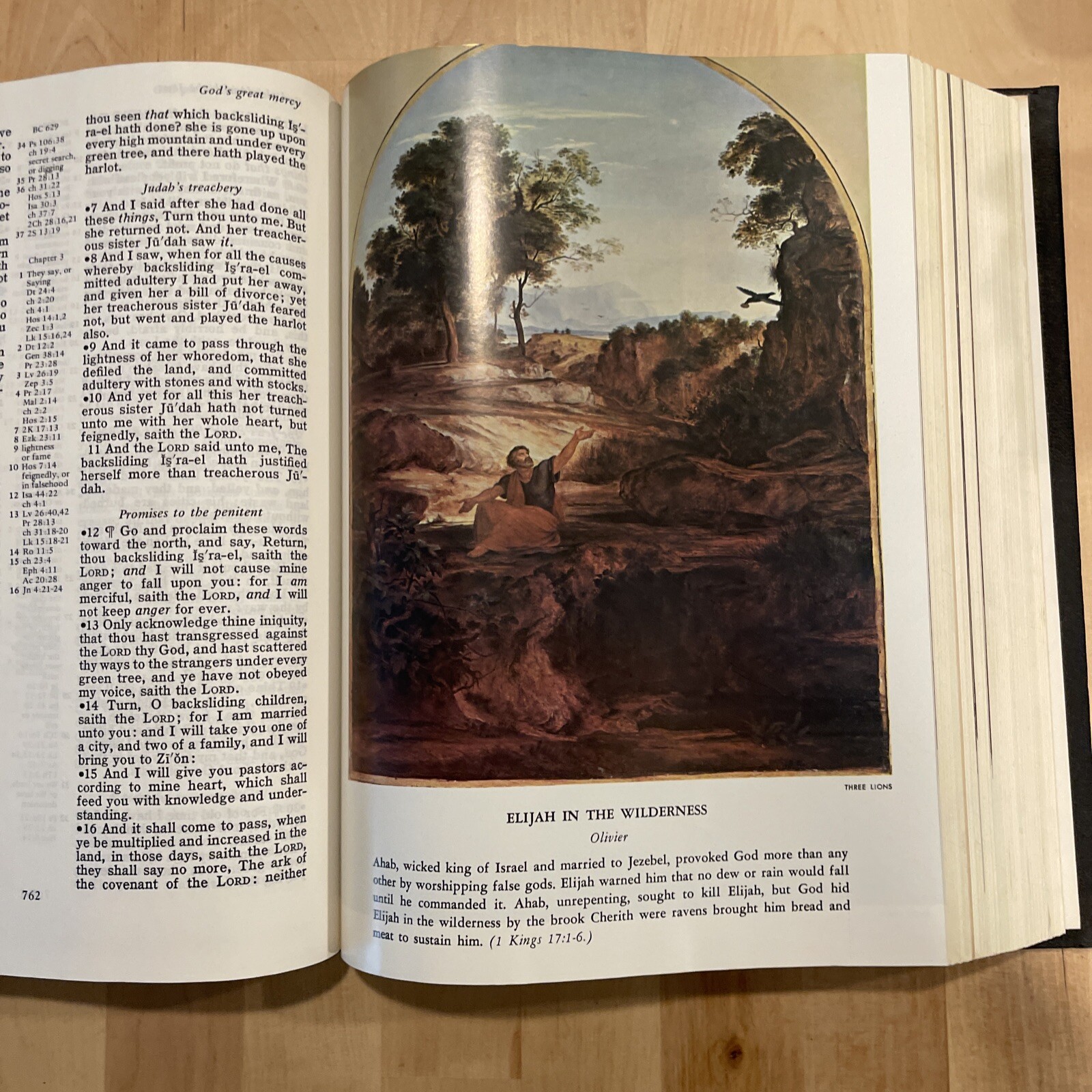 HOLY BIBLE 1970 King James Vintage HOLMAN Large Print Family Bible Illustrated