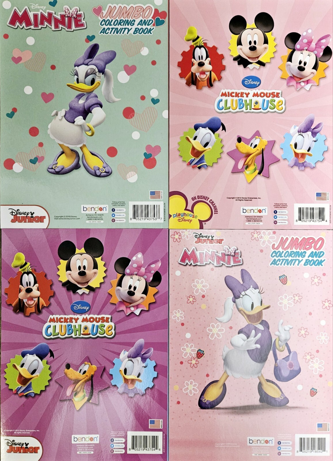 Disney Minnie Mouse Coloring & Activity Books SET OF 4 Crayons & 150+ Stickers!