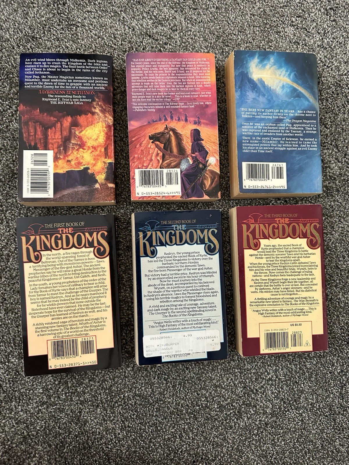 Angus Wells The Complete Kingdoms Trilogy & 3 Riftwar Saga Feist Fantasy Lot PB