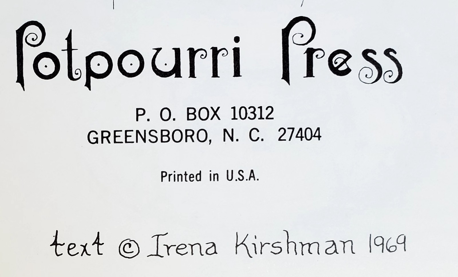 Crepes and Flaming Desserts, Irena Kirshman, 1969, PB, Potpourri Press