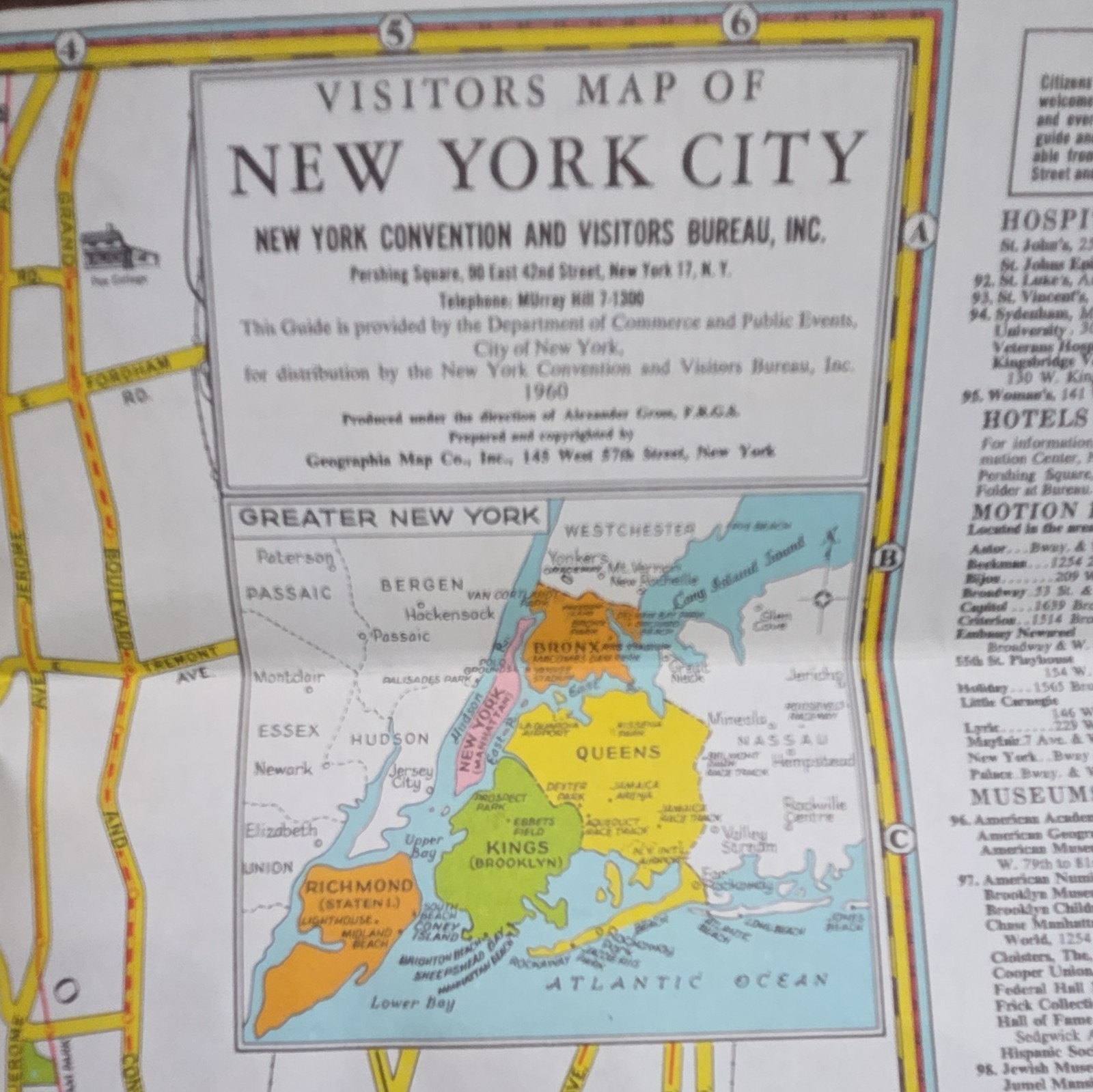 Bernard Publications Your Guide to New York 1956 And 1960 New YorK City Map