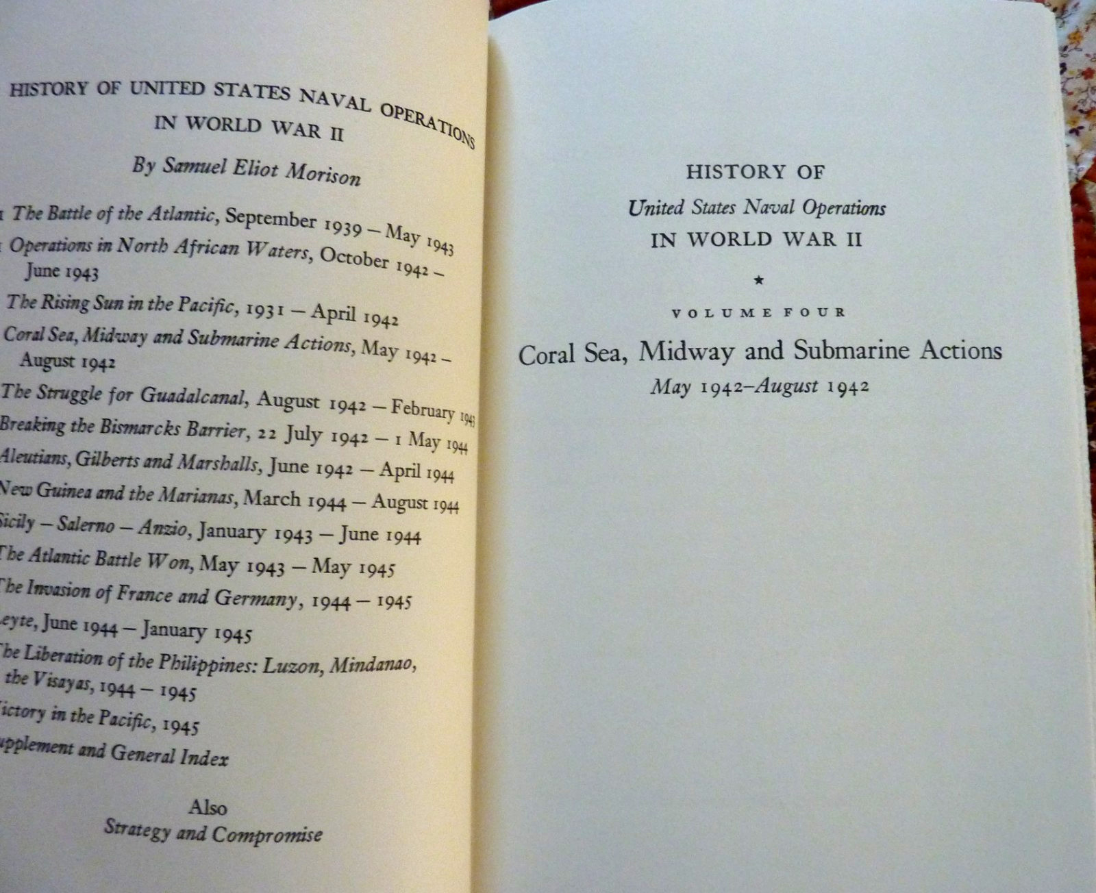 Coral Sea, Midway, and Submarine Actions by Samuel Eliot Morison, Vol 4, HC