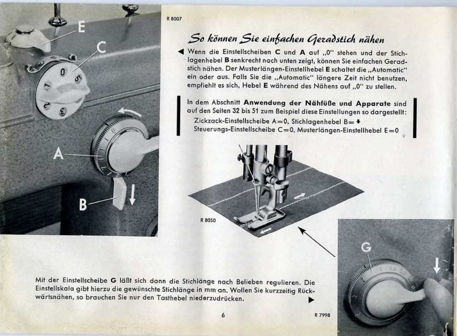 PFAFF 362-261 Automatic Sewing Machine Instruction Manual IN GERMAN – WIRE BOUND