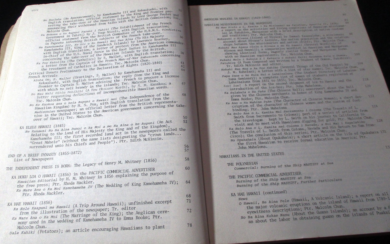 SCARCE 1976 Hawaiian Language Newspapers of 1834-1948 Rubellite Johnson Bilingua