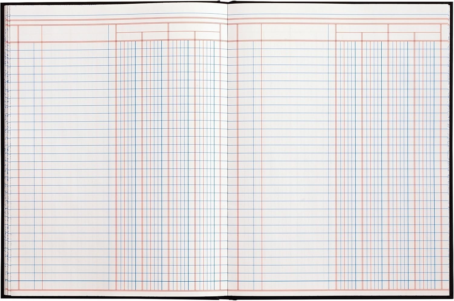 Elegant 4-Column Account Book, Black Cloth Cover, 80 Pages – 9.25 x 7 Inches