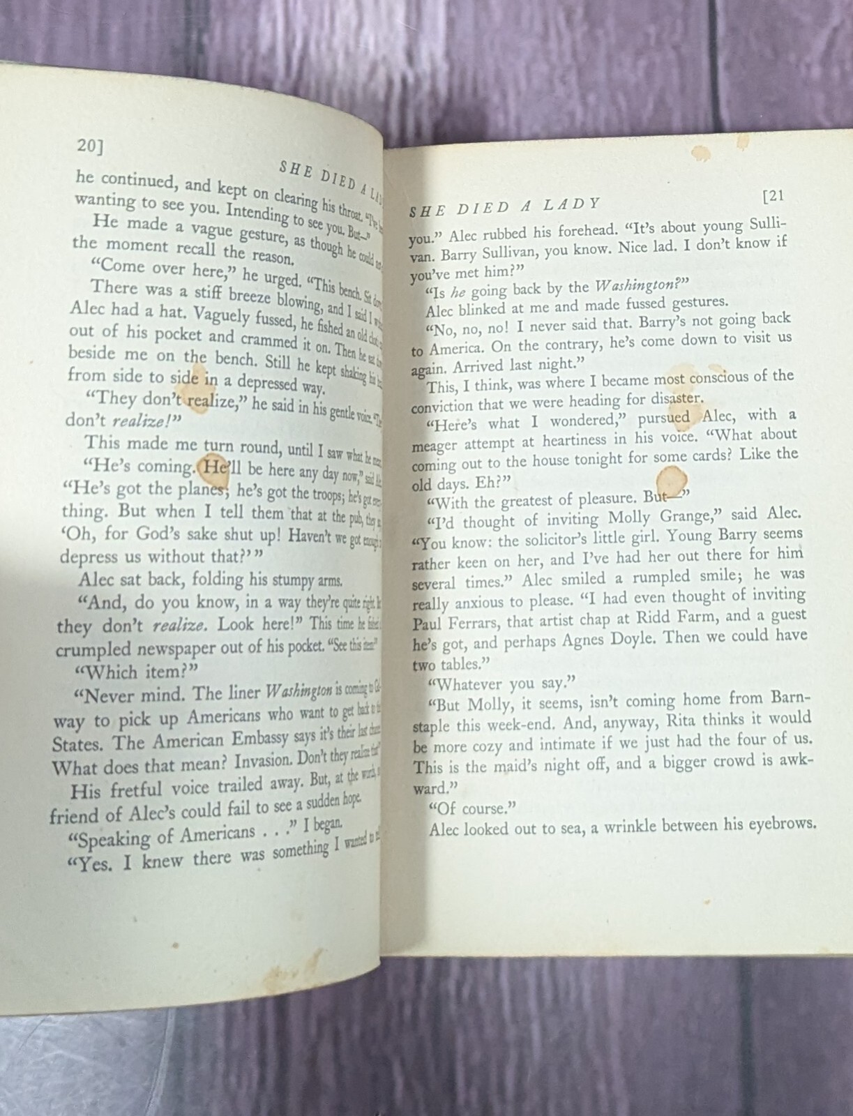 She Died a Lady – Carter Dickson – 1943 Hardcover – William Morrow US