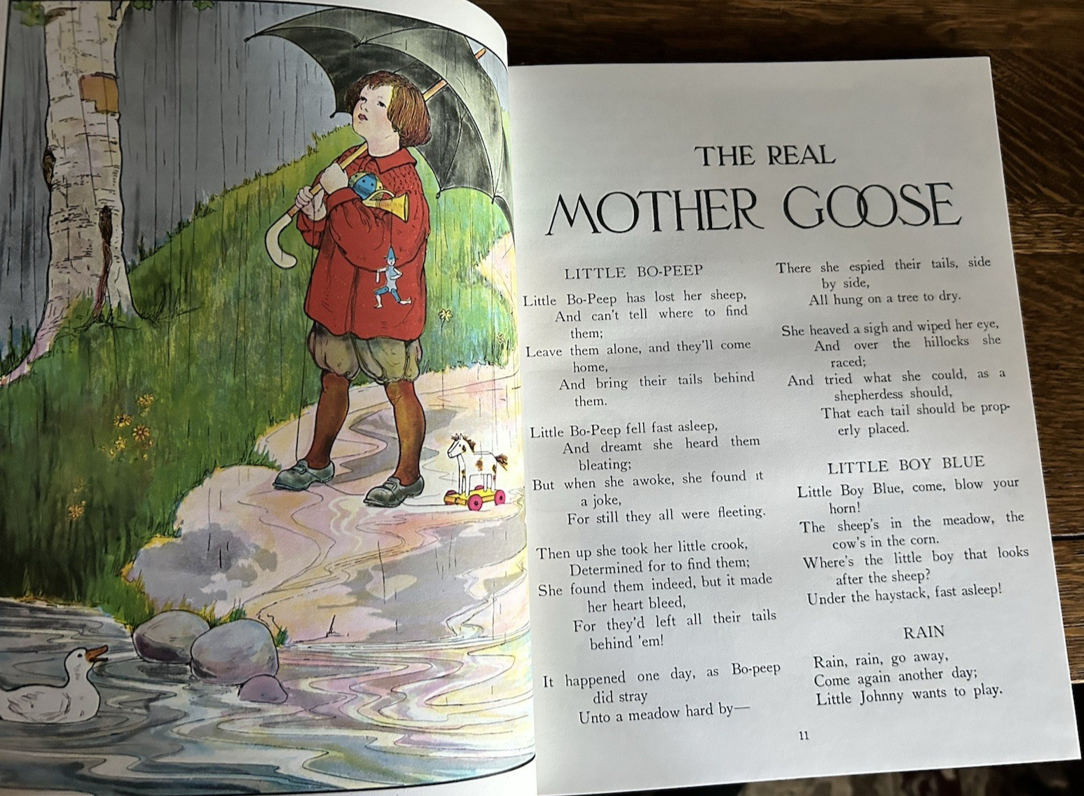 Vintage 1966 The Real Mother Goose Hardcover Nursery Rhymes Book 12×9.25BrandNew