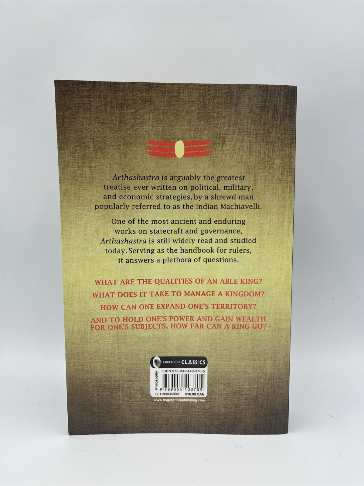 Arthashastra by Kautilya • TPB • 2023 • Fingerprint Classics • New!!!
