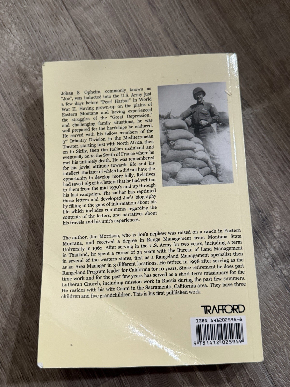 Jim Morrison Letters from Joe 2005 Trade Paperback Trafford Military Science
