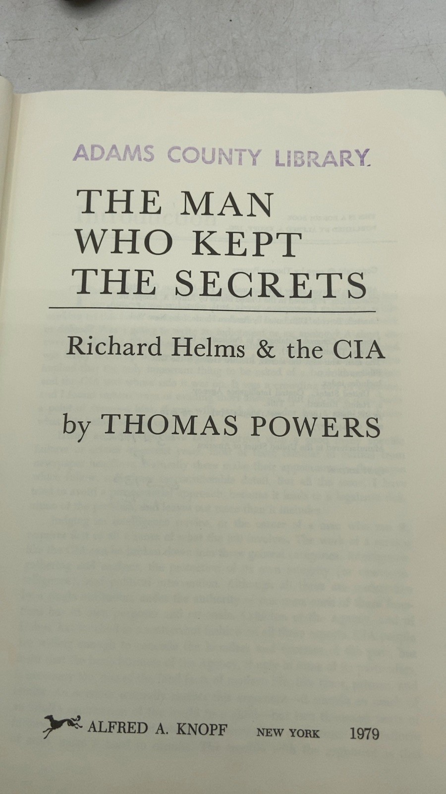 The Man Who Kept the Secrets: Richard Helms & the CIA Thomas Powers Hardcover…