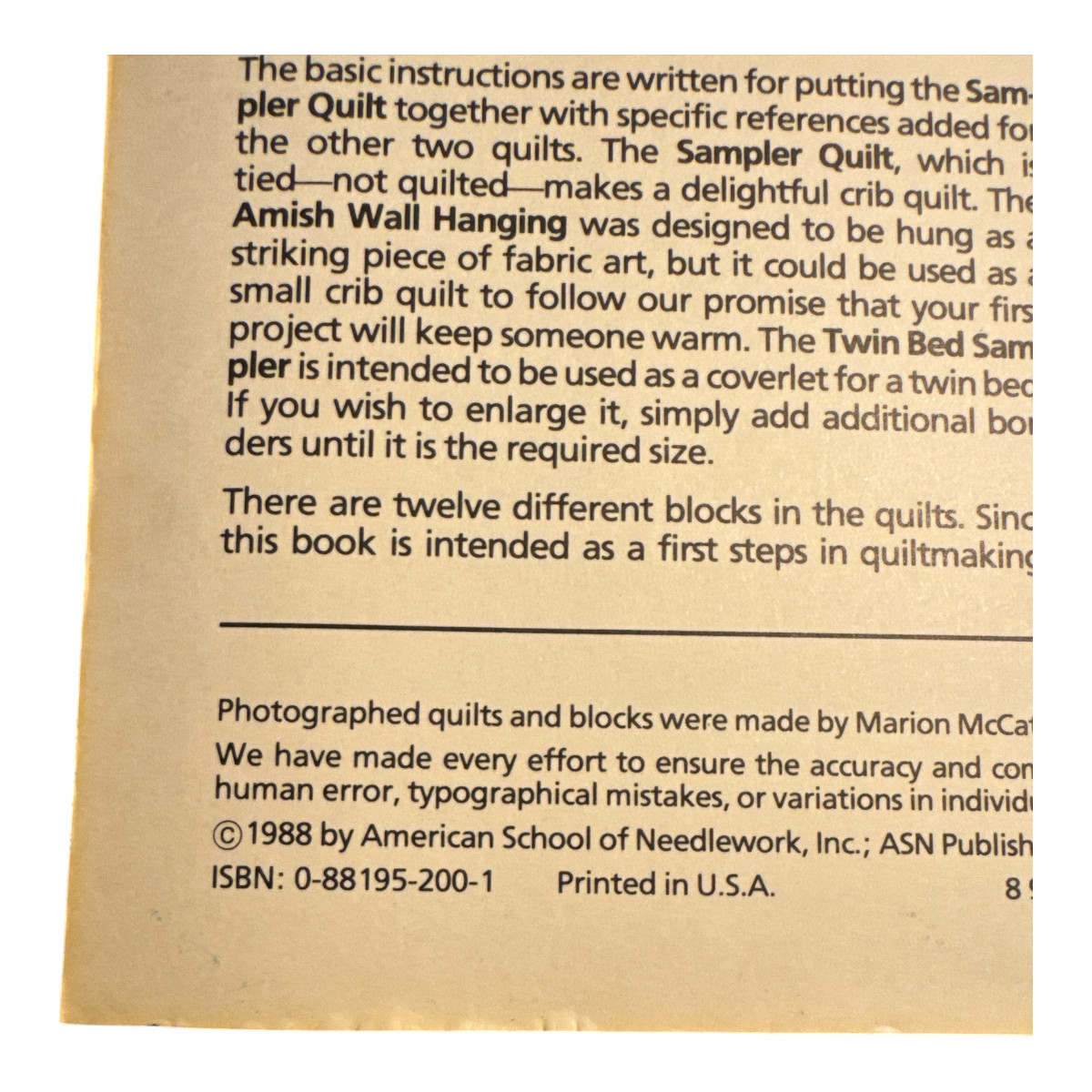 First Steps in Quilt Making American School of Needlework by Rita Weiss 1988