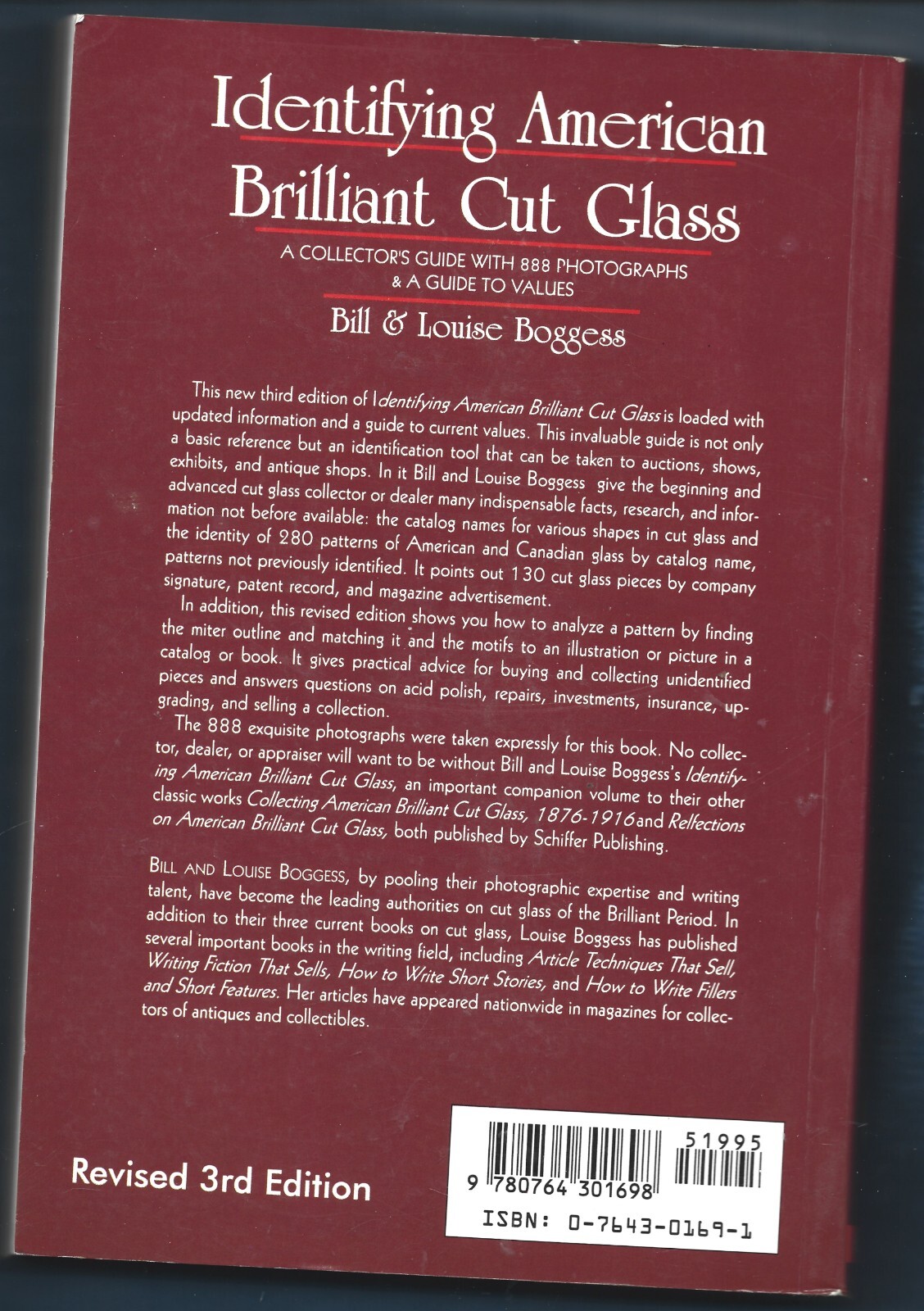 Identifying American Brilliant Cut Glass PB-1996-Bill, Louise Boggess-274 pages