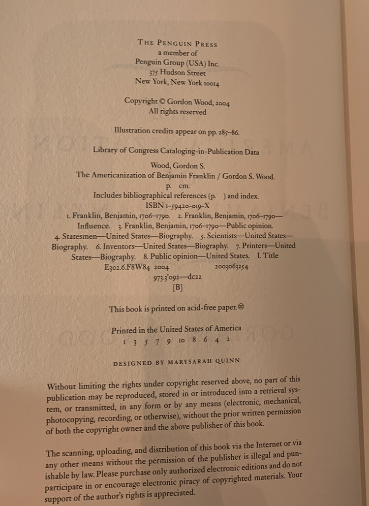 The Americanization of Benjamin Franklin by Gordon S. Wood (2004, Hardcover)