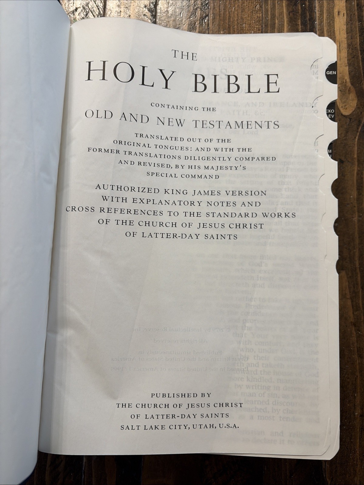 Blue Simulated Leather Large Print LDS Bible 9-1/2” X 6-1/2” Indexed Clean