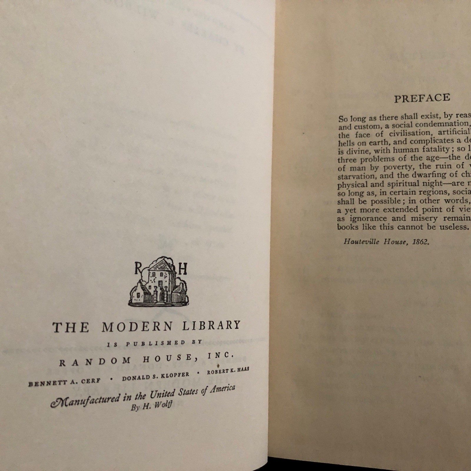 Les Miserables – Victor Hugo Unabridged, Vintage 50’s Hardcover Dust Jacket